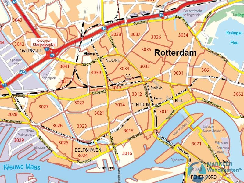 Карта Роттердама Поштовий індекс