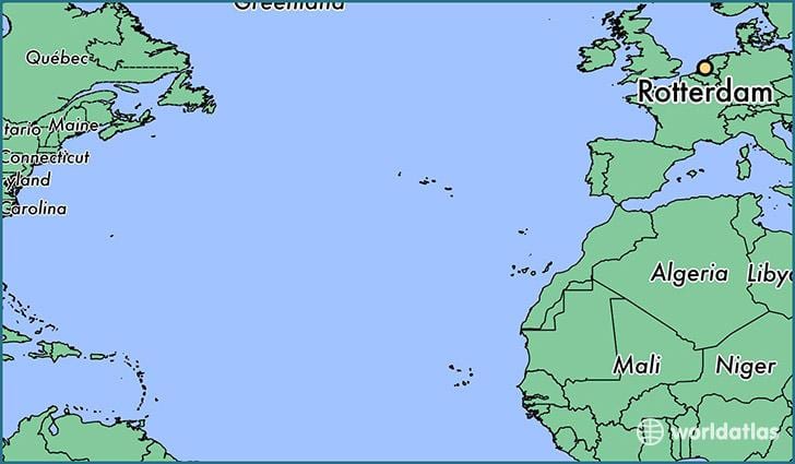 карта Роттердама в світі