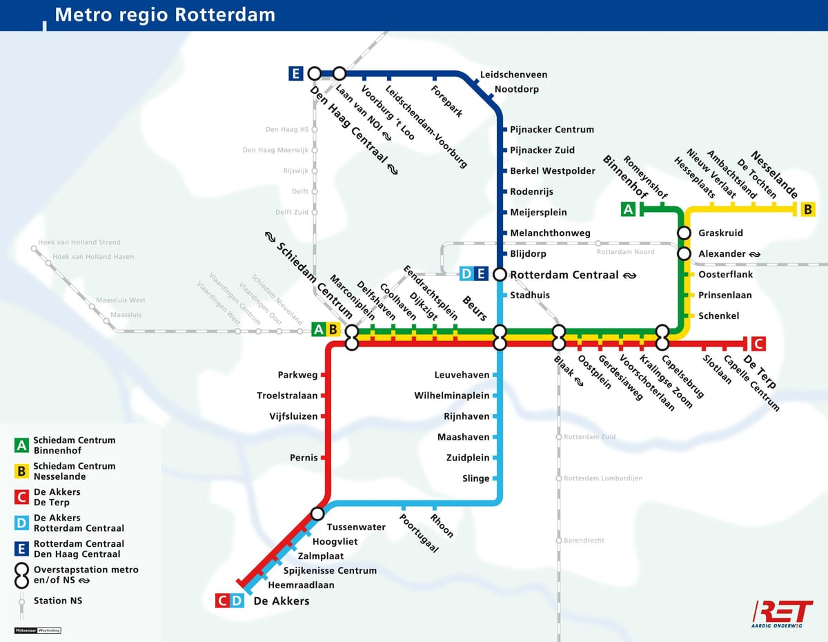 Гаага карта метро