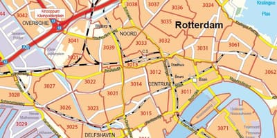 Карта Роттердама Поштовий індекс 